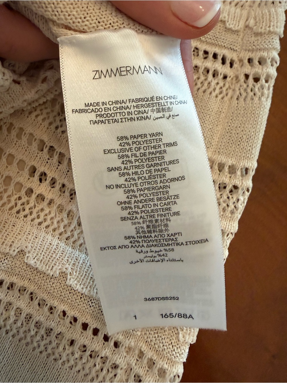 NWT Zimmermann Lucky Crochet Knit Midi Dress Cream Size 1 Small-Authentic $795 - Picture 14 of 16